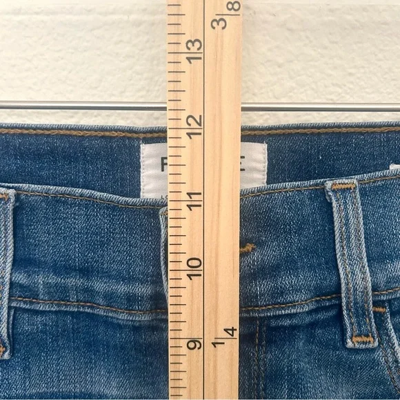 FRAME Denim Le Vintage Crop Jeans Flare Two-Tone Contrast Wide Fall Blue Size 25 - Picture 13 of 16